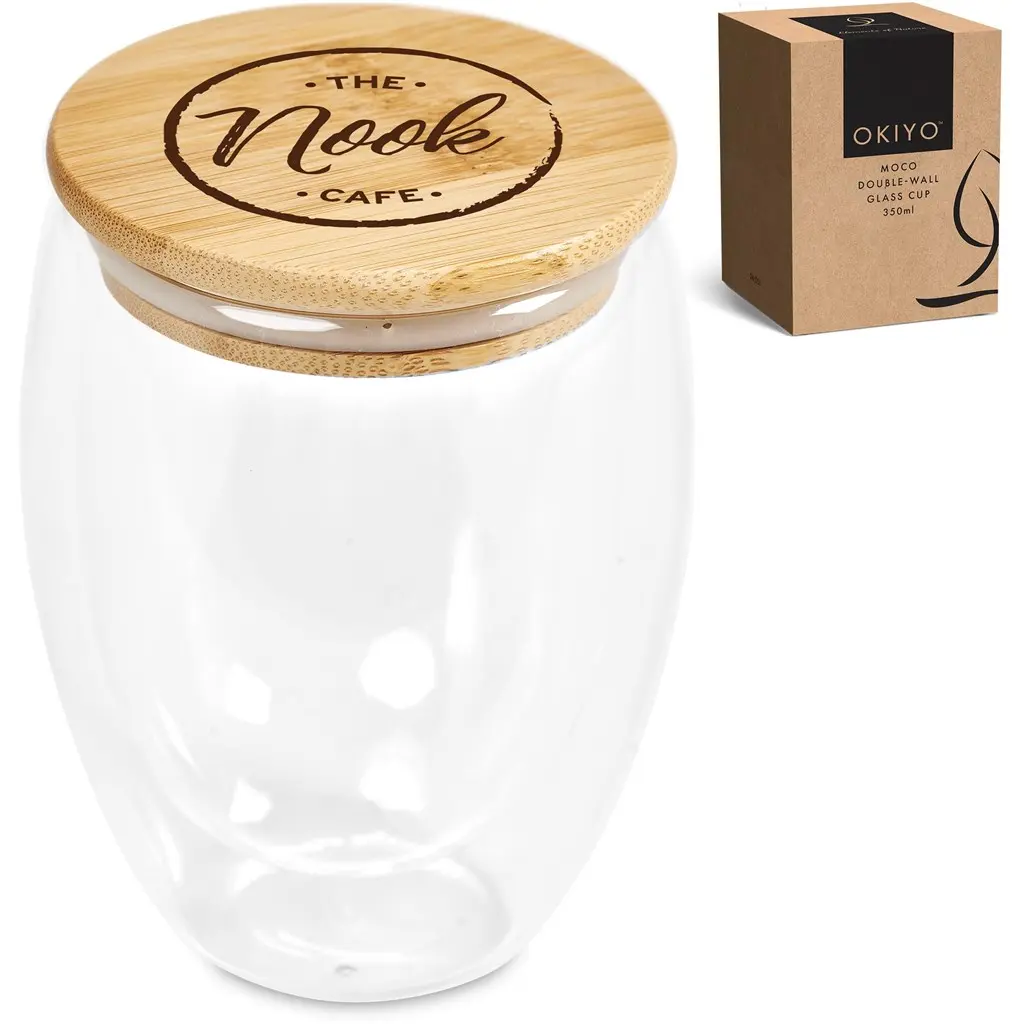 Okiyo Moco Glass & Bamboo Double-Wall Cup