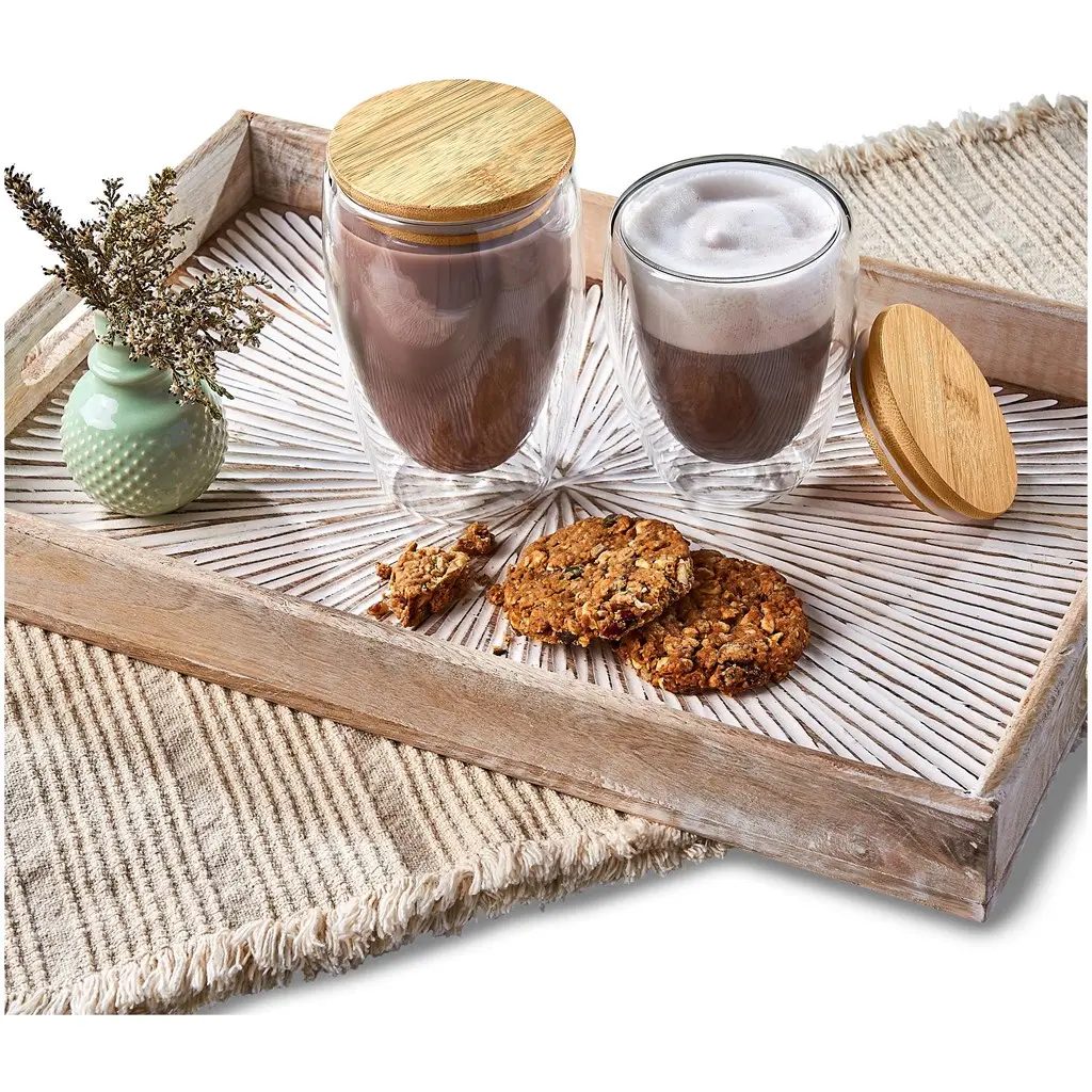 Okiyo Moco Glass & Bamboo Double-Wall Cup