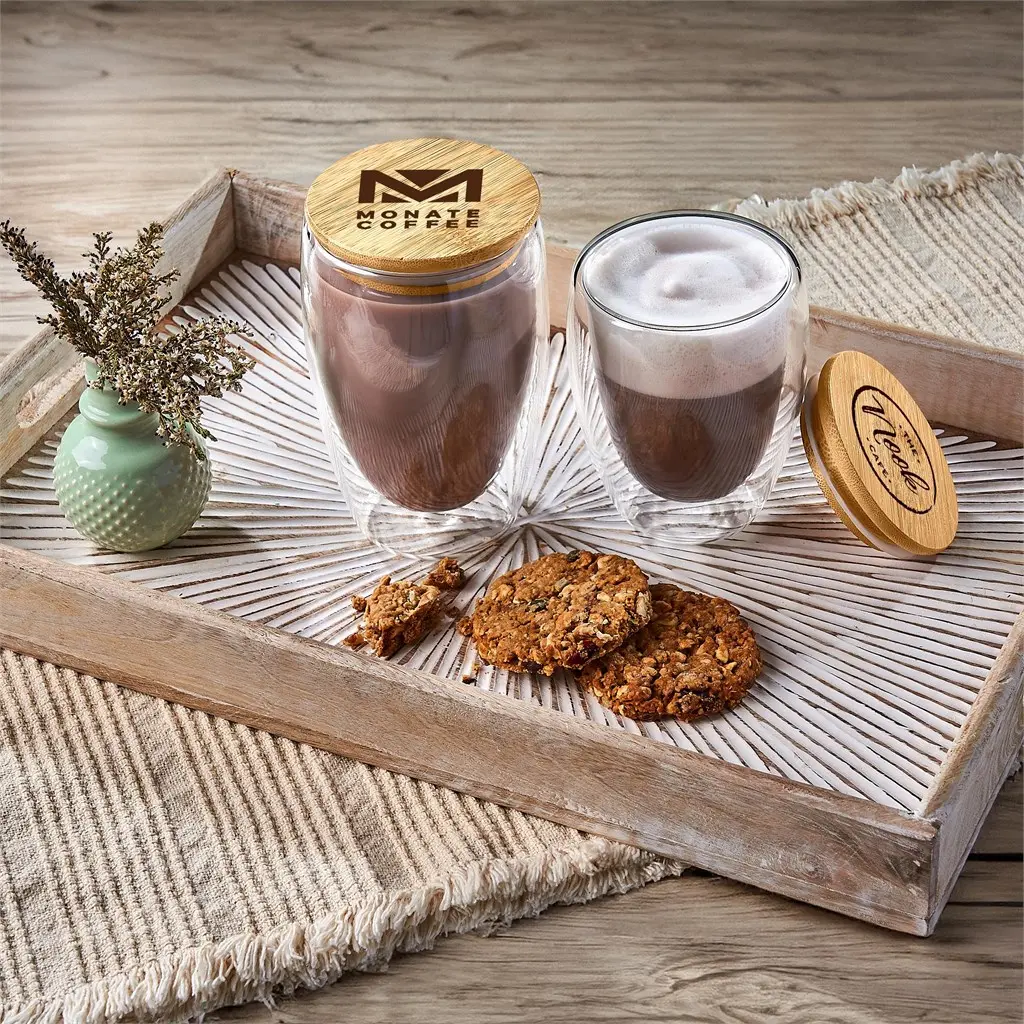 Okiyo Moco Glass & Bamboo Double-Wall Cup