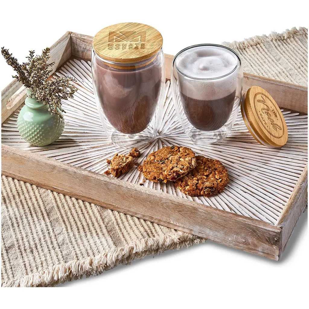 Okiyo Moco Glass & Bamboo Double-Wall Cup