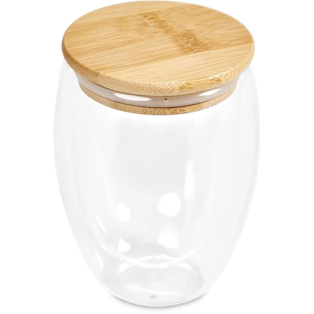 Okiyo Moco Glass & Bamboo Double-Wall Cup