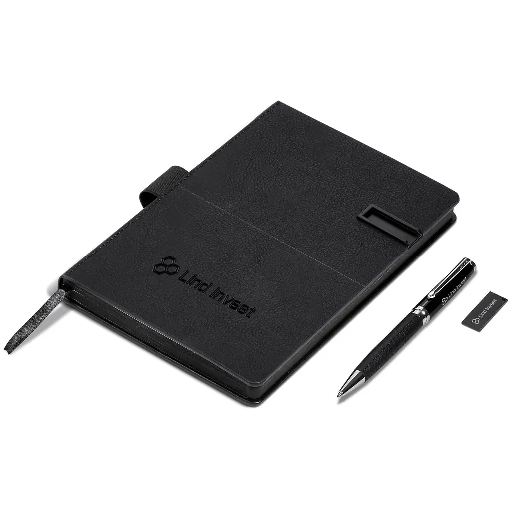 Alex Varga Corinthia Flash Drive Notebook & Pen Set
