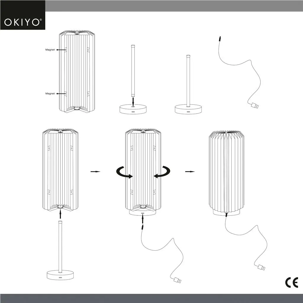 Okiyo Masumi Wood & Paper LED Lamp