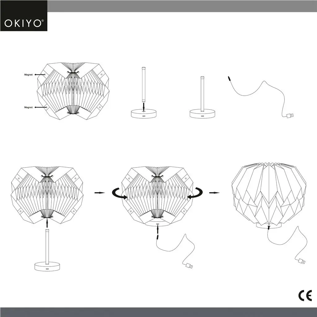 Okiyo Kosuke Wood & Paper LED Lamp
