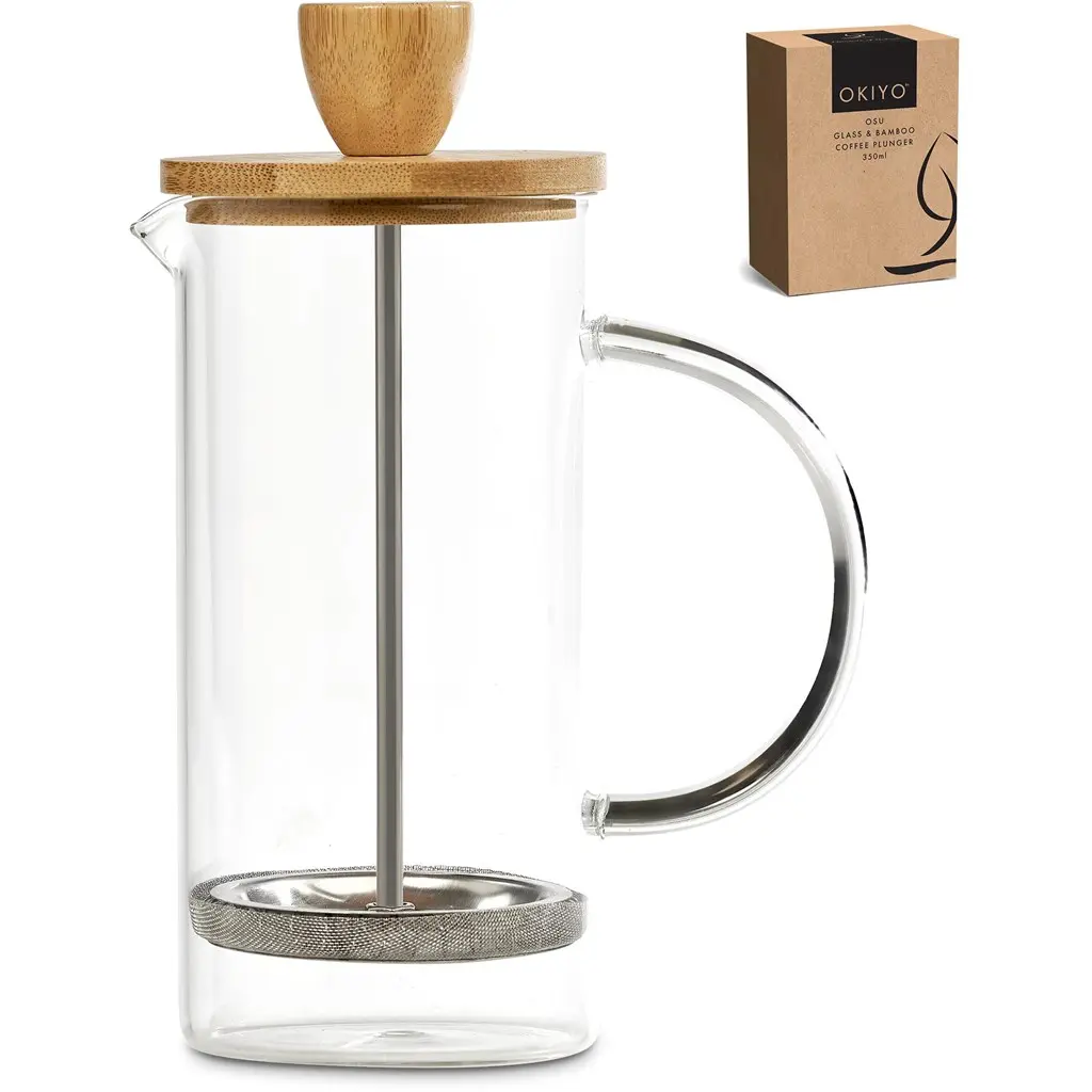 Okiyo Osu Glass & Bamboo Coffee Plunger