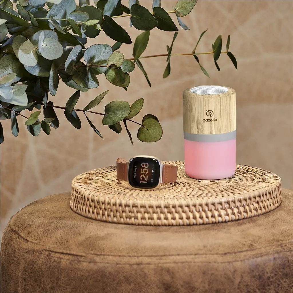 Okiyo Heiwa Bamboo Bluetooth Speaker & Night Light