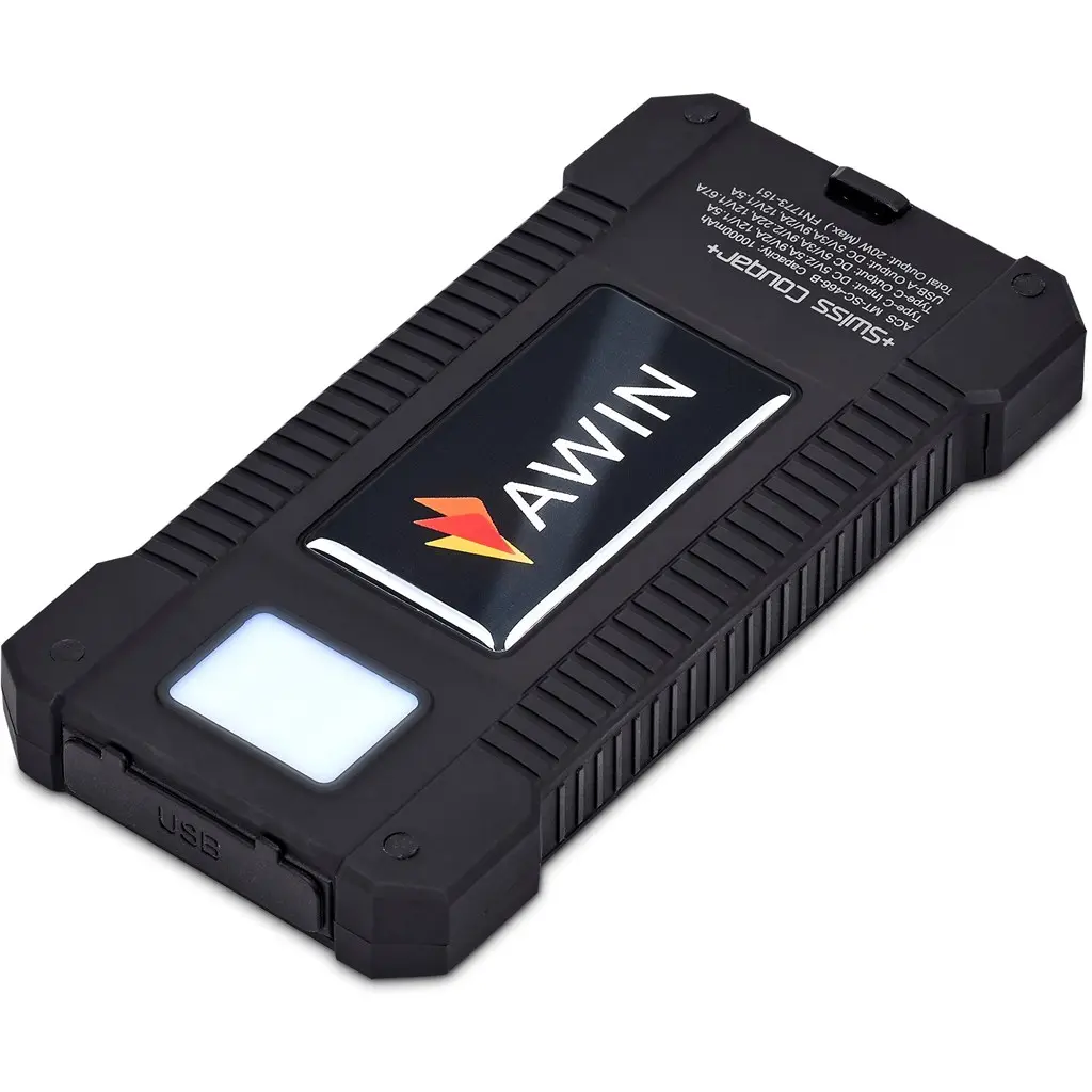 Swiss Cougar Durban Fast Charge 20W Solar Power Bank - 10000mAh