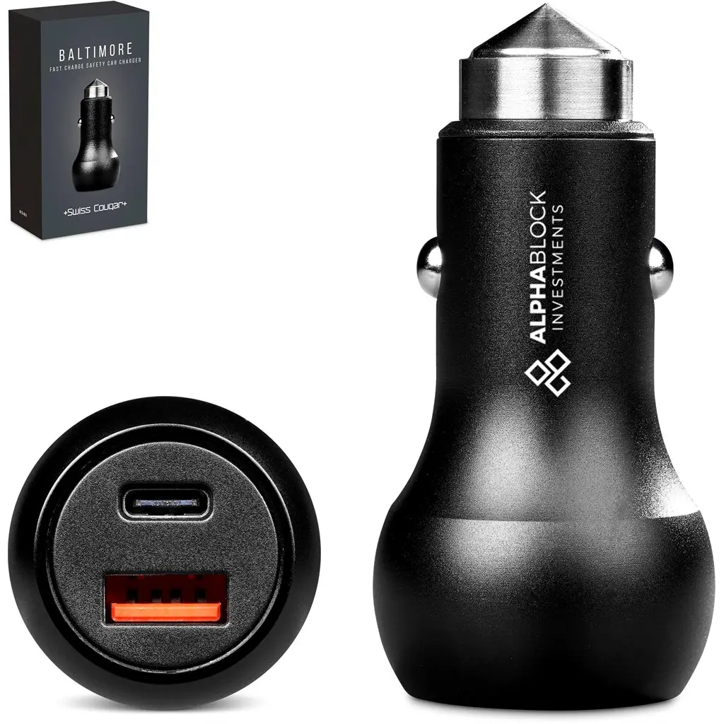 Swiss Cougar Baltimore 2-in-1 Fast Car Charger & Tool