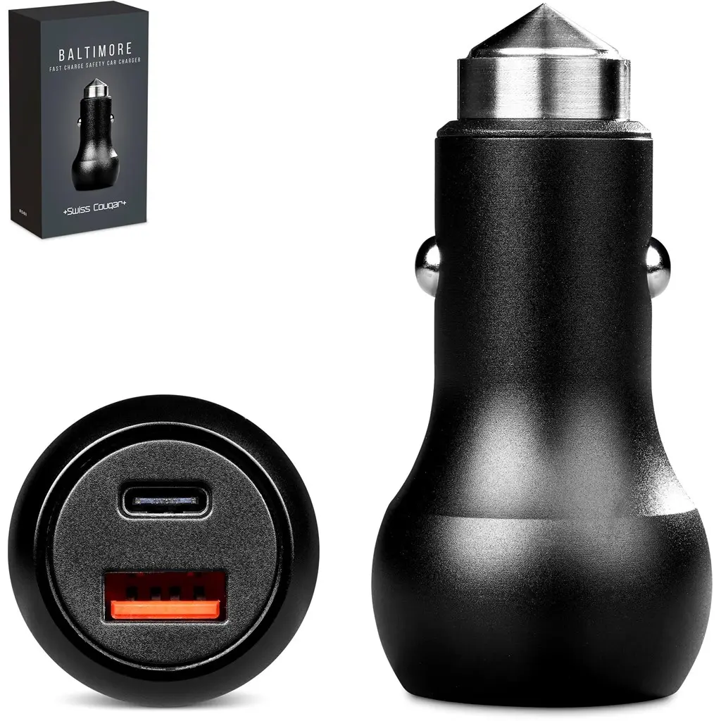 Swiss Cougar Baltimore 2-in-1 Fast Car Charger & Tool