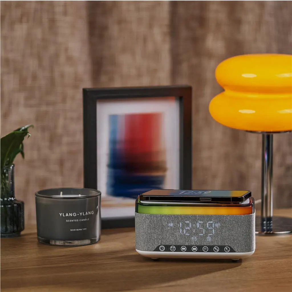 Serendipio Cumberland 10W Bluetooth Speaker Wireless Charger & Clock