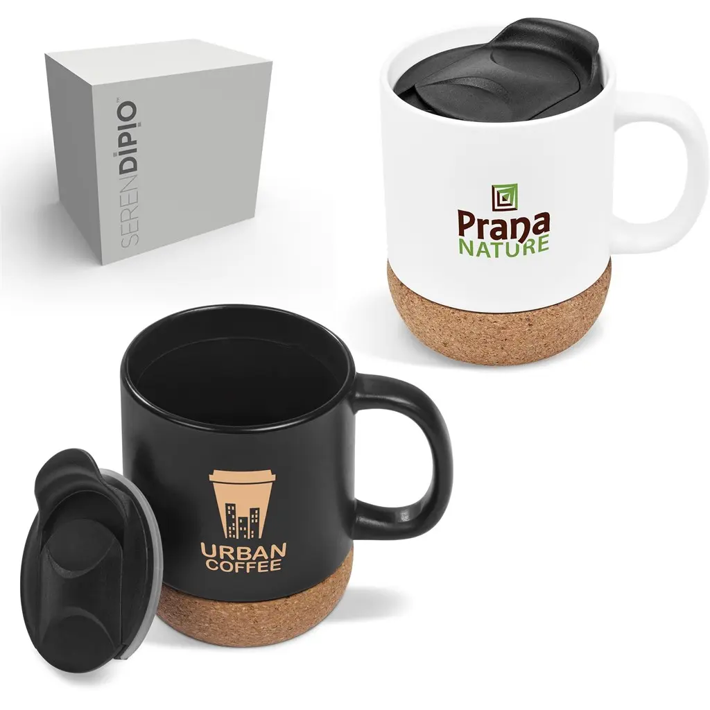 Serendipio Sienna Cork & Ceramic Coffee Mug