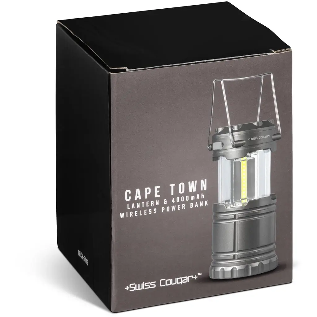Swiss Cougar Cape Town Lantern & Wireless Charging Power Bank - 4000mAh